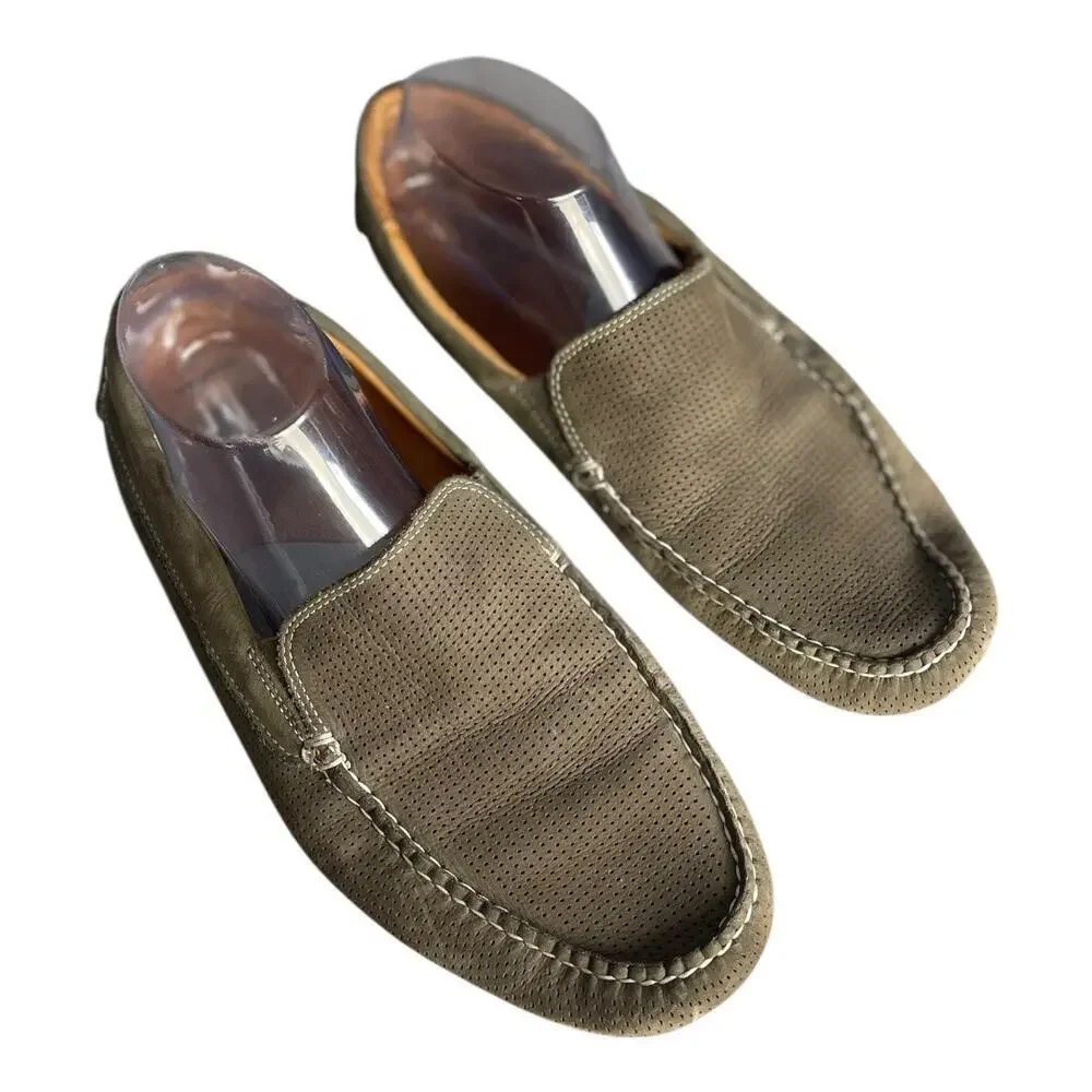 Johnston & Murphy Men’s Cort Perf Venetian Brown Nubuck Loafers Size-9M